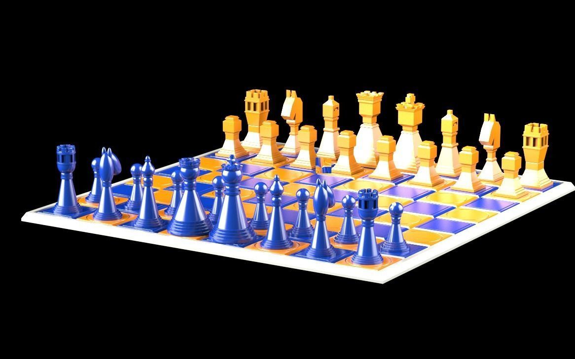 modern chess queen printable knight board game horse king strategy bishop tower checkmate chessboard pawn pawns checkers square circle games toys 3D print model - Mito3D