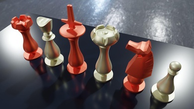 moderne échecs ensemble pièces 3mf obj williams pion tour reine roi évêque chevalier imprimable stylisé jeu planche impression jeux jouets 3d print model - Mito3D