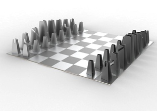 modern chess set strategy knight king rook logic bishop pawn queen board boardgame chessset industrialdesign design industrial games toys 3d print model - Mito3D