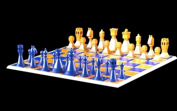 moderno ajedrez reina imprimible caballero tablero juego caballo rey estrategia obispo torre mate empeñar peones damas cuadrado circulo juegos juguetes 3d print model - Mito3D