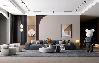 moderne chinois vivant chambre style maison meubles 3d print model - Mito3D