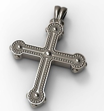 modern cross steel metallic jewelry god religion shape religiou object gold silver platinum antique art deco other 3d print model - Mito3D