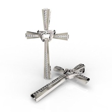 moderno crucifixo elegante pingente jóia joalheria jóias 3d stl 3dm Projeto aço prata imprimível brilhante 3d print model - Mito3D