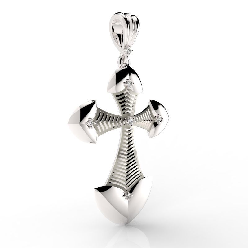 moderno crocifisso pendente sensi gioielleria moda bellezza collana stampabile diamante squillare brillante orecchino gioiello design jewl braccialetto Fidanzamento 3D print model - Mito3D
