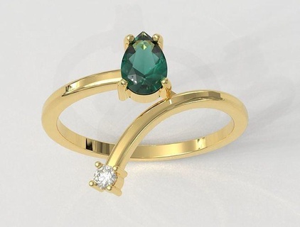 modern gemstone ring rings gold jewelry pauloranieri trendy fashion classic silver jewellery jewel diamond teen 3d print model - Mito3D