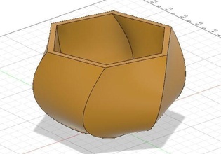 modern Hexagon Vase Pflanze Dekor Topf Kräuter Haus 3d print model - Mito3D