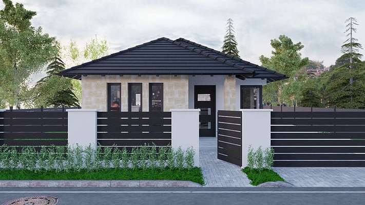 moderne maison hosue bâtiment mixeur extérieur architecte extérieur architecture 3d print model - Mito3D