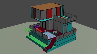 moderne maison verre accueil 3d extérieur 3d print model - Mito3D