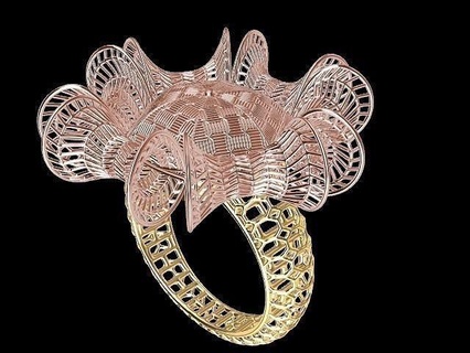 modern jali ring stl verified jewellery jewelry printable diamond fashion prototyping 3d cad stylish design jail contemporary statement turkish wire rings 3d print model - Mito3D