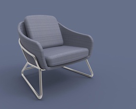 modern boş sandalye ev koltuk mobilya konfor çağdaş iç oturma metal yastık 3d print model - Mito3D