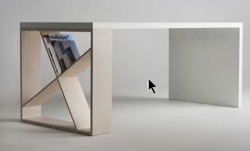 moderno escritório escrivaninha tabela trabalhos mesas ambiente trabalhando simples mobília estante fornecem casa 3d print model - Mito3D