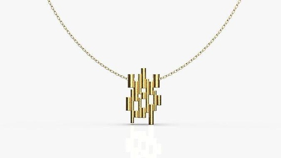 modern pendant printable jewelry gold golden earrings jewellery print printing cast lux bijoux silver fashion art style pendants 3d print model - Mito3D