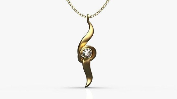 modern pendant gold jewelry jewellery print printing new cast lux silver fashion set cad floral flower art elegant bezel diamond pendants 3d print model - Mito3D