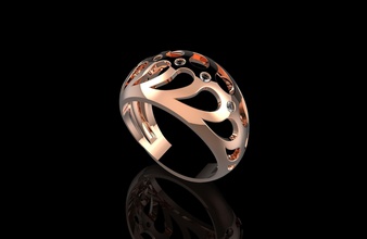 modern ring design furniture chrome desktop art jewelry rings 3d print model - Mito3D