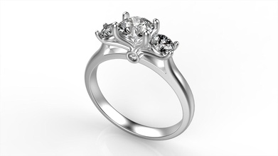 moderno diamante anel tamanho casamento moda brilhante rubi joalheria argolas 3d print model - Mito3D