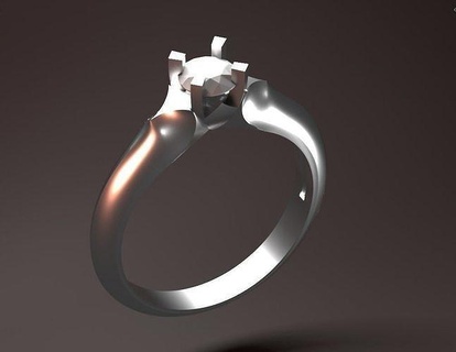 modern solitaire engagement ring round diamond 3d print jewelry golden gold cocktail diamonds halo precious gem fashion printable aquamarine rings ruby emerald sapphire morganite 3d print model - Mito3D