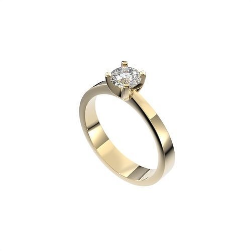 moderno solitario squillare n5 gioielleria oro stampabile gioiello diamante gemma moda classico engagement cad 3d Stampa modello Fidanzamento nozze anelli 3D print model - Mito3D