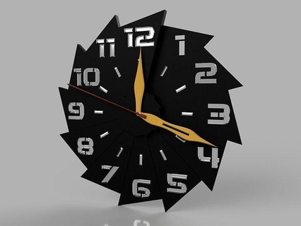 modern wall clock furniture interior timer decoration mecanism cnc time face minutes holder day shape watch achievement house decor 3d print model - Mito3D