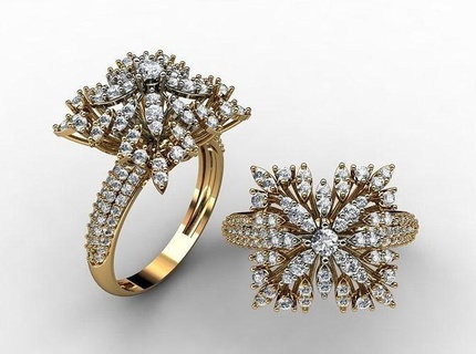 modern women rings diamond model jewelry gold printable ring jewel engagement gem fashion wedding silver beauty jewellery 3d print model - Mito3D