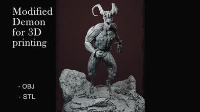 değiştirilmiş iblis 3d yazdır model yaratık diyorama sanat heykel bilim fi 3dprinting şekil vermek cehennem minyatür fantezi heykeller 3d print model - Mito3D