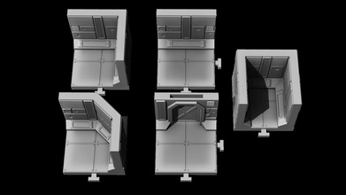 modulaire donjon carrelage scifi rpg fantaisie sci espace Jeux jouets Jeu accessoires 3dprint puzzle miniature tuile 28mm 3d print model - Mito3D