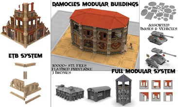 modulaire industriel bâtiments voltria 1 2 mettre jour sci wargaming steampunk table jeu guerre texturé bases sombre bâtiment variations terrain paysage accessoires jeux jouets 3d print model - Mito3D