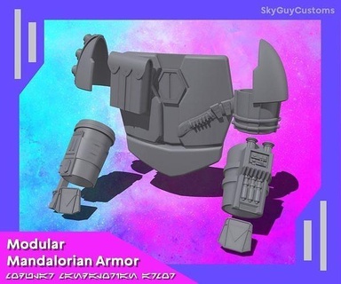 modular mandalorian armor 3d print files starwars mando cosplay wars star sci fi beskar hobby diy 3d print model - Mito3D