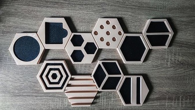 modular oficina escritorio organizador hexagonal hoja hexágono geométrico diseño decoración casa accesorios 3d print model - Mito3D