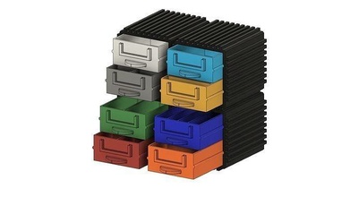 modular organizer container tools upcrid gadget office storage components parts unit hobby diy hand 3d print model - Mito3D