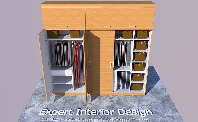 modular wardrobe design home wood cabinet furniture storage dresser room shelf family drawer residental interiordesign interior wardrobedesign house 3D print model - Mito3D