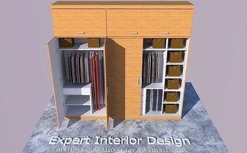 modular guardarropa diseño madera gabinete mueble almacenamiento vestidor habitación estante familia cajón residencial interiores interior casa 3d print model - Mito3D