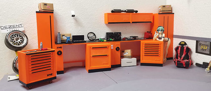 modular workshop scale 110 110scale garagediorama diorama rc rccar 112scale 118scale hobby diy toys games 3D print model - Mito3D
