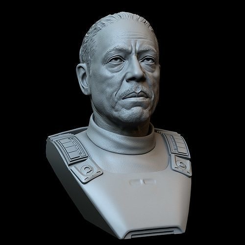 moff gideon mandalorian giancarlo esposito bust likeness portrait 3dprinting sculpture resin star wars character sidnaique art statue figurine sculptures 3D print model - Mito3D