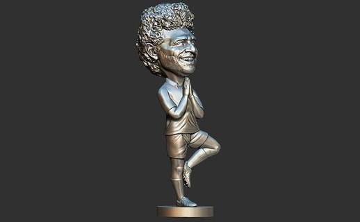 mohamed salah 3d modèle impression cnc imprimable art sculptures statue sterling argent football joueur Football 3d print model - Mito3D
