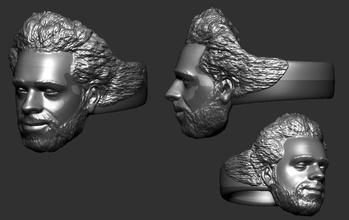 mohamed salah anel imprimível escultura retrato homem arte joalheria argolas 3d print model - Mito3D