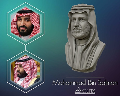 mohammad bidone salman ritratto scultura modello arredamento statua antico figura marmo fallimento premio arabo arabo principe arte sculture 3d print model - Mito3D