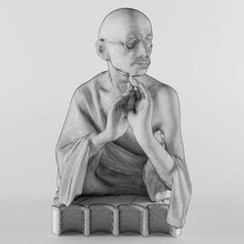 mohandalar karamchand gandhi heykel heykeltıraş büst önder kişi karizma tarih tarihi sanatçı filozof fizikçi komutan genel şekil 3dscan insan adam sanat heykeller 3d print model - Mito3D