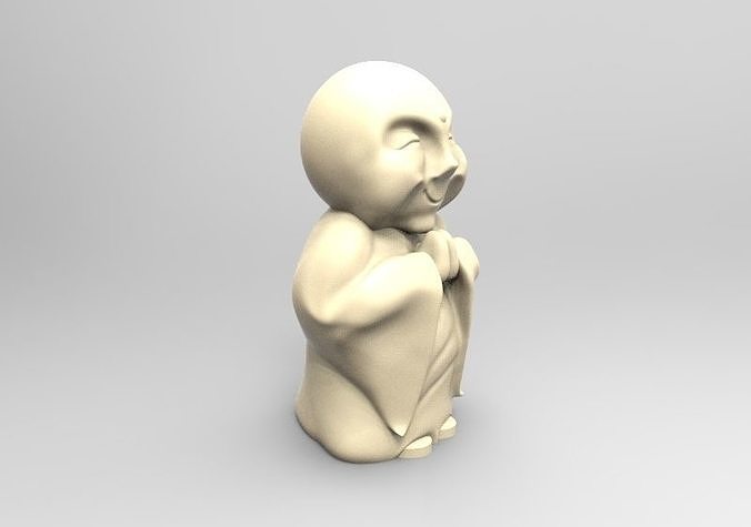 moje buda monje suerte figura gordo calvo oriental art sculptures 3D print model - Mito3D
