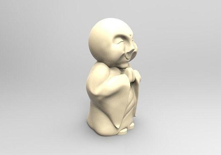 moje buda monje suerte figura gordo calvo oriental art sculptures 3d print model - Mito3D