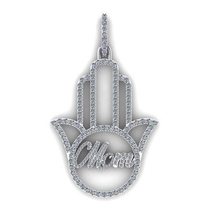 maman pendentif version2 bijoux imprimable Collier diamant bague blanc sterling bijou pendentifs 3d print model - Mito3D