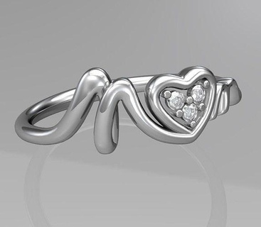 Mama Ring Schmuck druckbar Diamant Juwel Mütter Mutter Ringe 3d print model - Mito3D