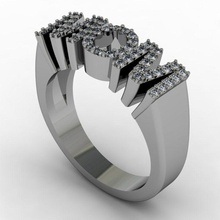 mom-ring Schmuck ring bedruckbar ist solide Diamant-ring Ringe gold 3d print model - Mito3D