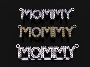 mommy diamond pendant necklace frame jewelry jewellery jewel chain charm mother mom female women fashion trends antique vintage dainty love pendants 3d print model - Mito3D