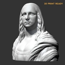 mona lisa 3d drucken modell porträt skulptur malerei statue frau galerie mädchen gesicht büste dekoration kunst skulpturen 3d print model - Mito3D