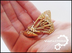 borboleta-monarca pingente jóias monarca borboleta vida o renascimento ciclo do casulo asa voo bonita anual de prata inseto asas erro voar borboletas pingentes 3d print model - Mito3D