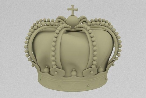 monarca corona decorazione arte arredamento Vintage antico design oro gioielleria stampabile argento diamante anelli squillare gioiello 3d print model - Mito3D