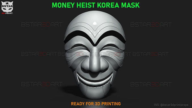 dinheiro roubo mascarar Coréia junta econômico cosplay brinquedos 3D print model - Mito3D