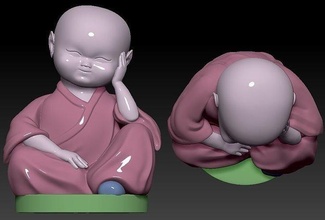 a monk no speak evil talk hear house decor 3d print model - Mito3D