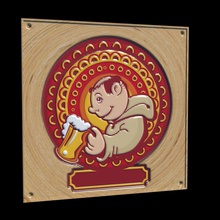 monkbeer50 sinal monge a cerveja retro ilustração de idade o símbolo decoração vintage arte caneca sinais logotipos 3d print model - Mito3D