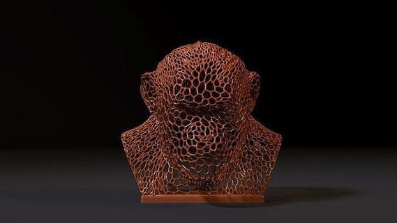 monkey bust animal decor voronoi nature sculpture statuary primate statue figurine gorilla printable kong print printing ape mammal art sculptures 3d print model - Mito3D